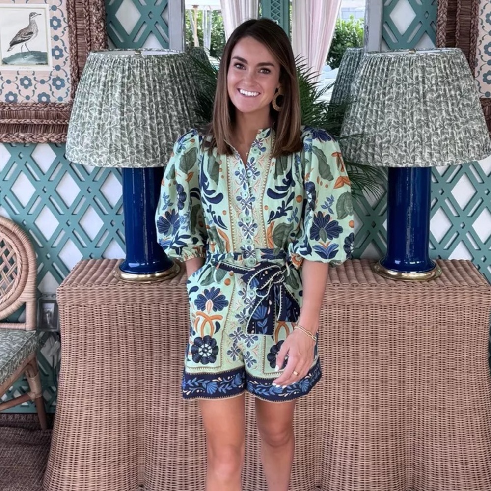 FARM Rio Ocean Tapestry Green Romper - Picture 4 of 14